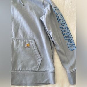 Womens L - Carhartt rain defender sweatshirt - light blue